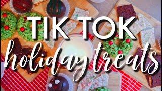 TESTING TIKTOK HOLIDAY TREATS ️ Hot Chocolate Bombs Christmas Crack and Rice Krispie Wreaths