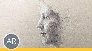 Porträt im Profil zeichnen lernen. Gesichter malen. Porträt-Zeichen-Kurs. Mappenkurs Kunst