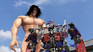 optimus prime vs attack on titan in real life