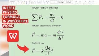 How to Insert Physics Formulas in Word Document  How to write Physics formulas in Word Documents