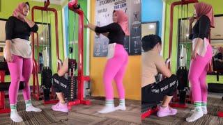 Try On Pink Gym Sporty Nylon Spandex Leggings