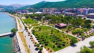 Tour in Tatvan Streets.Bitlis Tatvan Coastal Park Perfect View of Lake Van.