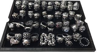 *51* SILVER SKULL RINGS COLLECTION & STAINLESS STEEL RINGS VOL.1 ENJOY
