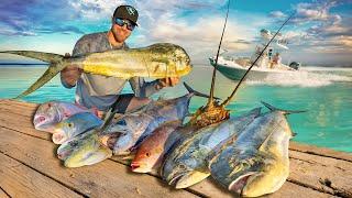 One Day Every Prized Florida Keys Species  Lobster Snapper Grouper Mahi Tuna Bay Boat Frenzy