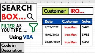 Excel VBA Dynamic Filter Create a Search Box for Instant Data Filtering  Filter As You Type