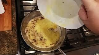 1816. Mushroom Omelet Egg Scramble in a stainless steel pan without sticking how to make non stick