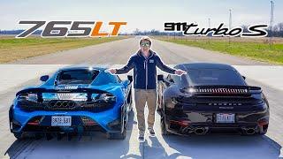 DRAG RACE McLaren 765LT vs Porsche 911 Turbo S