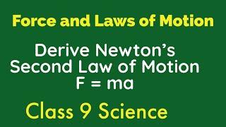 Derive Newton’s Second Law of Motion Mathematical  Ch 8 Forces and Laws of Motion Class 9 Science