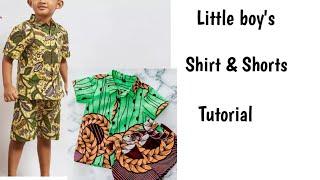 How to cut a little boys button down shirt  Tutorial on little boys  button down shirt and shorts .