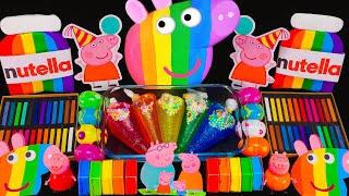 Rainbow Peppa Pig Mixing Random Cute  Shiny Things Into Slime  1000+ Satisfying Idea By Yo Yo