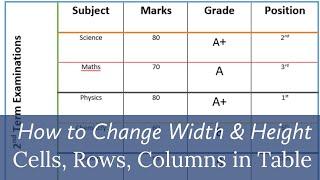 Changing Column Width And Row Height Microsoft Word 2013 Resize and Adjust table cells in Word 2016