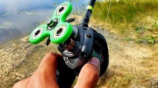 DIY Fidget Spinner Fishing Reel Catches Fish FISHING CHALLENGE