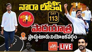 Nara Lokesh Proddatur Live  Nara Lokesh Yuvagalam Padayatra Live Day 113  Chandrababu  YOYO TV