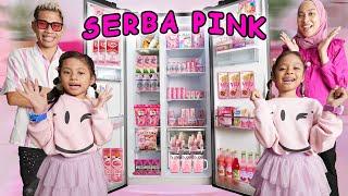 PENUHI KULKAS DENGAN MAKANAN DAN MINUMAN WARNA PINK