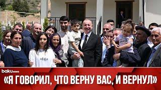 Президент Ильхам Алиев встретился с жителями переселившимися в село Сус Лачинского района