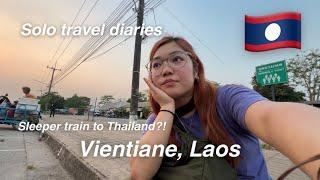 VIENTIANE LAOS SOLO TRAVEL VLOG - Sleeper train from Laos  to Thailand SE Asia #9