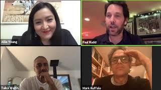 Mark Ruffalo Paul Rudd and Taika Waititi chat about Covid-19 in Zoom