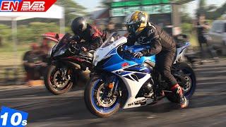 Suzuki GSX-R1000 ️ Yamaha R1 ️ Honda CBR1000RR ️ R6R  DRAG RACING 10 sec  3rd Track Times 2024