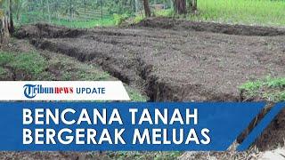 Bencana Tanah Bergerak di Sindanglangu Cianjur Semakin Meluas Sebabkan Sawah Bergeser