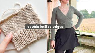 double knitted edge  button band tutorial for the robinson wrap cardigan