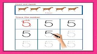 How to write Number 5  Tracing  How to write numbers  Tracing numbers worksheets  Preschool