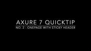 ENG Axure 7 Quicktip No. 2 - Onepage with sticky Header