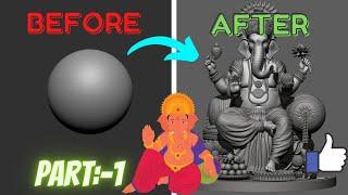 Ganpati Bappa  Creating Stunning 3D Models in ZBrush Step-by-Step Tutorial for Beginners..