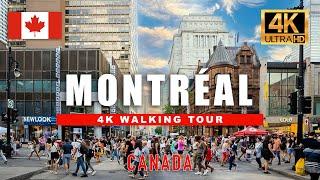   Street Life in Montreal - Walking Tour of St. Catherine - Street Canada City Walk 4K HDR60fps