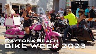 4K Daytona Beach Bike Week 2023  First time walk of Main Street during Bike Week. It was wild
