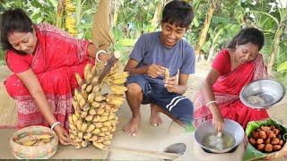 Village Food  গ্রাম্যপদ্ধতিতে কলার এই রেসিপি একবার খেলে বারবার বানাবেন  Kolar PithaBora Recipe