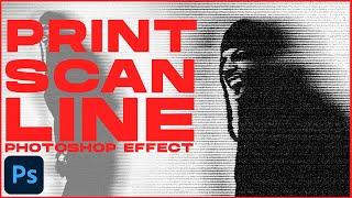 Easy PHOTOCOPY SCAN LINES Effect  Photoshop Tutorial