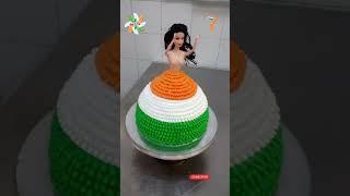 Barbie doll cake design ️ with India Flag Dress theme cake #happy #independence #day #shorts