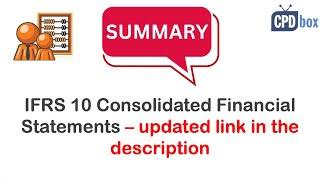 IFRS 10 summary - NEW VIDEO IN THE LINK BELOW