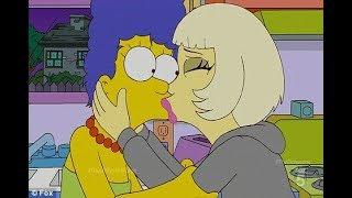 the simpson - marge kissing lady gaga