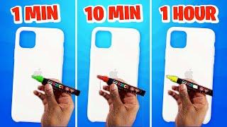 Customizing Phone Cases In 1 Minute 10 Minutes & 1 Hour - Challenge