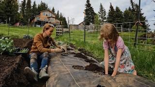 Alaska last frontier  Eve Kilcher and daughter Sparrow plant spring greens