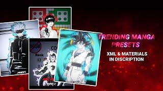 TRENDING MANGA PRESETS & XML  ALIGHT MOTION  LINKS #1 #mangaedit #presetalightmotion