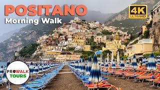 Morning Stroll Around Positano Italy in Beautiful 4K 60fps - with Captions