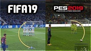 FIFA 19 vs PES 2019 FREE KICKS COMPARISON