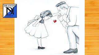 How to Draw a Father Love Daughter  Pencil sketch beginner  fathers day drawing  Drawings