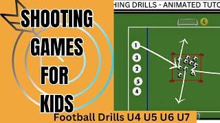 Football SHOOTING Drills for Kids - U5 U6 U7 U8 - footballSoccer Drills - pre season Fun