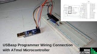 USBasp Programmer Wiring with ATmel Microcontroller