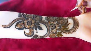 Very stylish Khafeef bold Henna Design  Eid Mehndi   Latest Beautiful Gulf Design For Front Hand