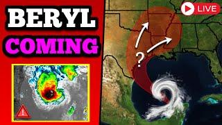 Tropical Storm Beryl Update - Texas WILL Be Impacted - Flooding Storm Surge Tornadoes