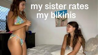 bikini try on haul  my sister rates my zaful bikinis