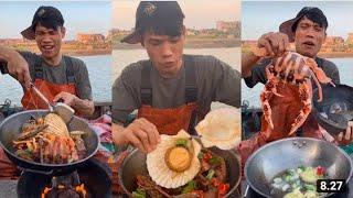 Nelayan Cina Masak dan Makan seafood segar #1