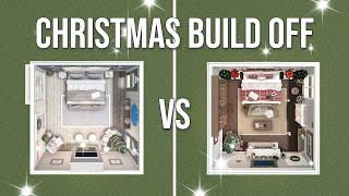 CHRISTMAS Bedroom Build Off in Bloxburg Roblox