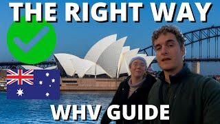 The RIGHT WAY Working Holiday Visa Australia