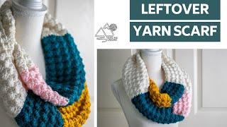 CROCHET SCRAP Yarn Crochet SCARF pattern EASY texture scarf from LEFTOVER yarn