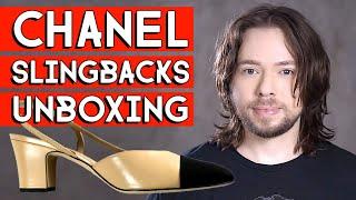 CHANEL BEIGE SLINGBACKS UNBOXING - BIGGEST SIZE 